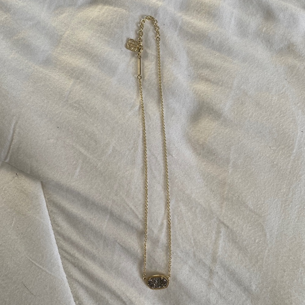 Kendra Scott Elisa Gold Pendant Necklace In Platinum Drusy